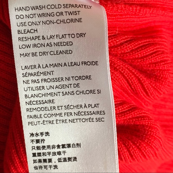 Anthropologie Jamie Open Shoulder Long Sleeve Knit Top Red Sz M - Picture 14 of 14